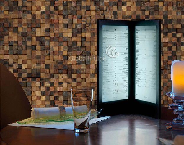 wood mosaic wall tiles