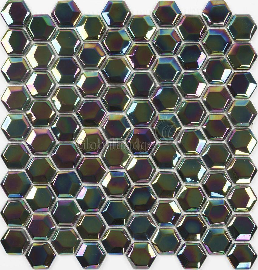 iridescent glass mosaic tile