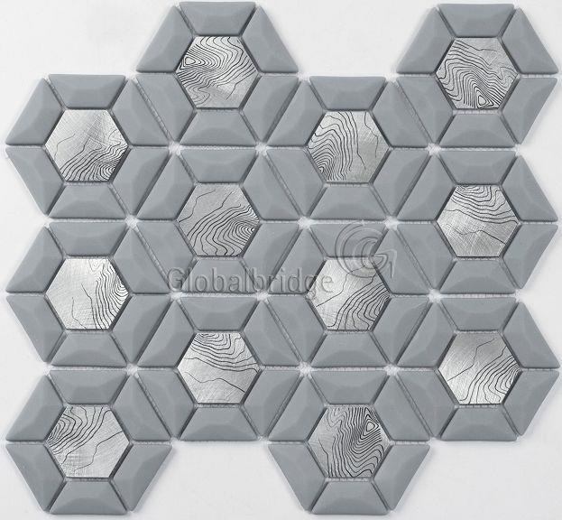 mosaico de vidrio y metal