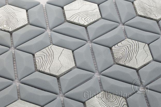 Azulejos de mosaico de vidrio reciclado 3d
