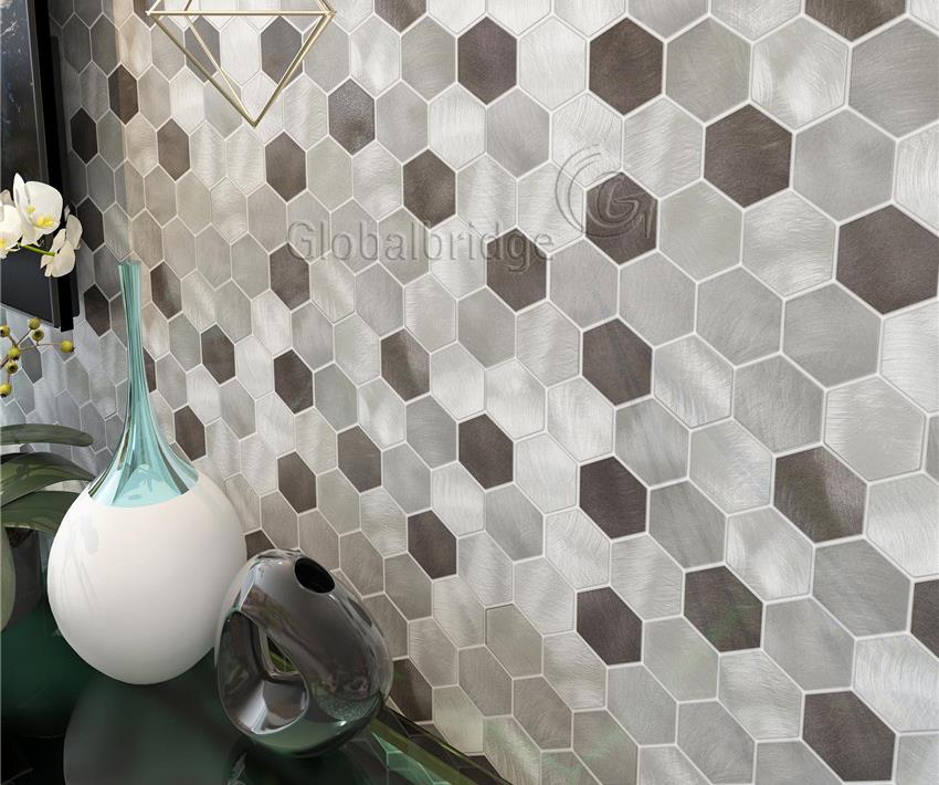 azulejo de la pared de mosaico de metal