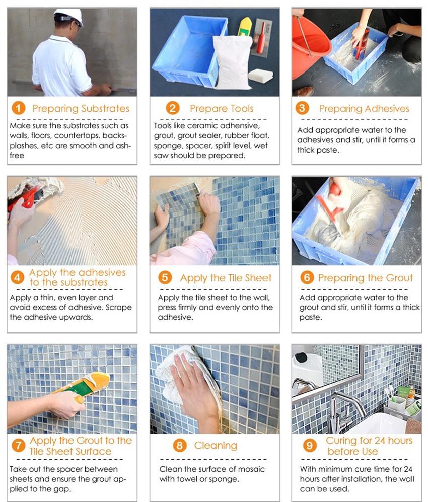instalación de mosaico