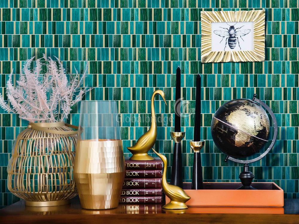 Revestimiento de mosaico de vidrio rectangular