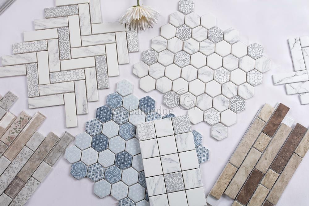 Crystal mix enamel glass mosaic tile backsplash mosaic pattern art 