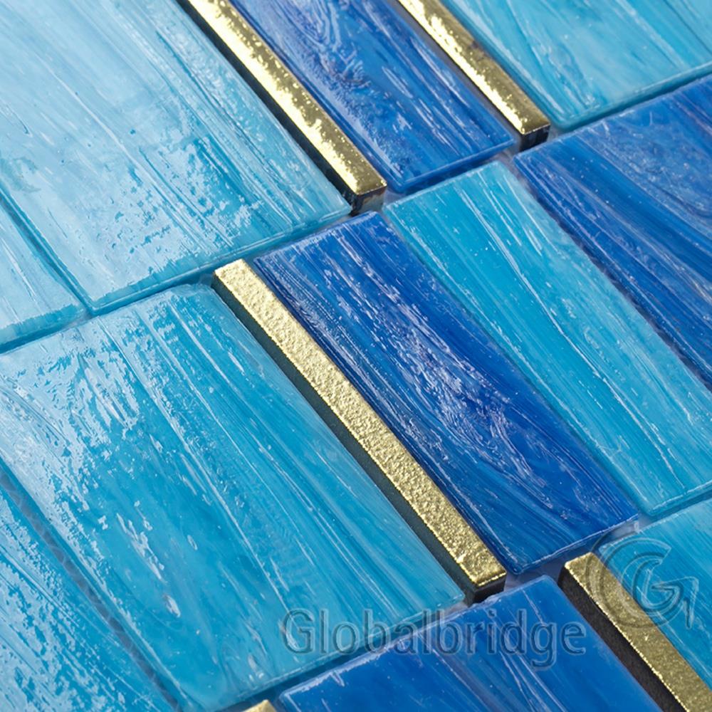 Rectángulo de mosaico de vidrio Backsplash Azulejos de pared