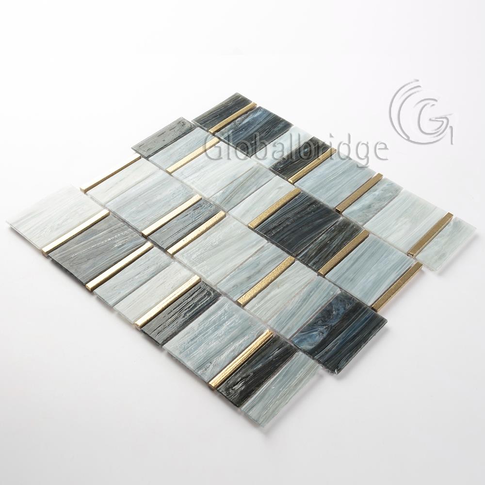 Rectángulo de mosaico de vidrio Backsplash Azulejos de pared