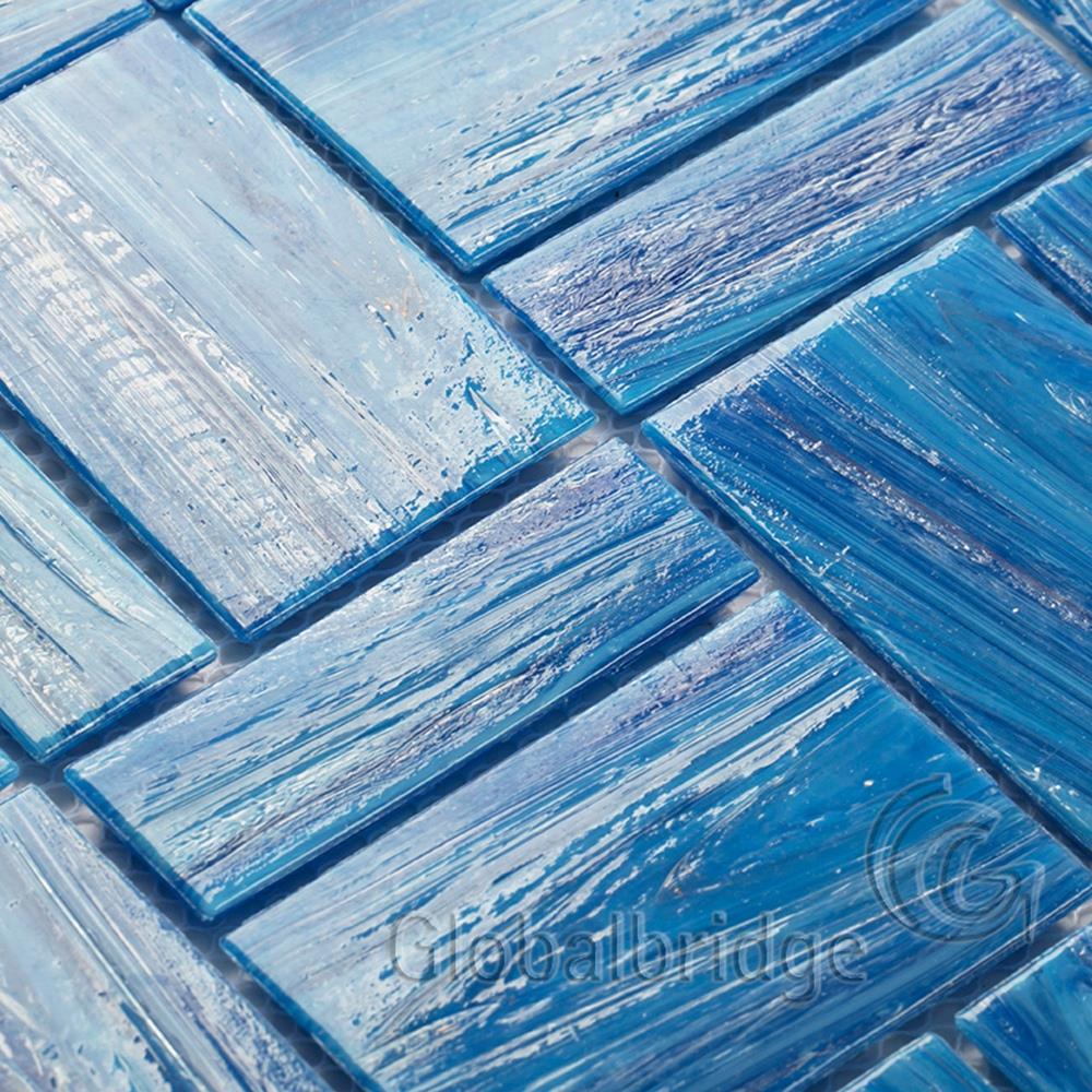 Stream rectángulo vidrio mosaico azulejos de la cocina
