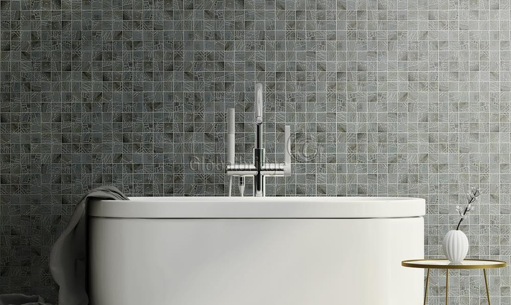 Mosaico de mosaico de vidrio como mosaico de pared de sala de estar de concreto
