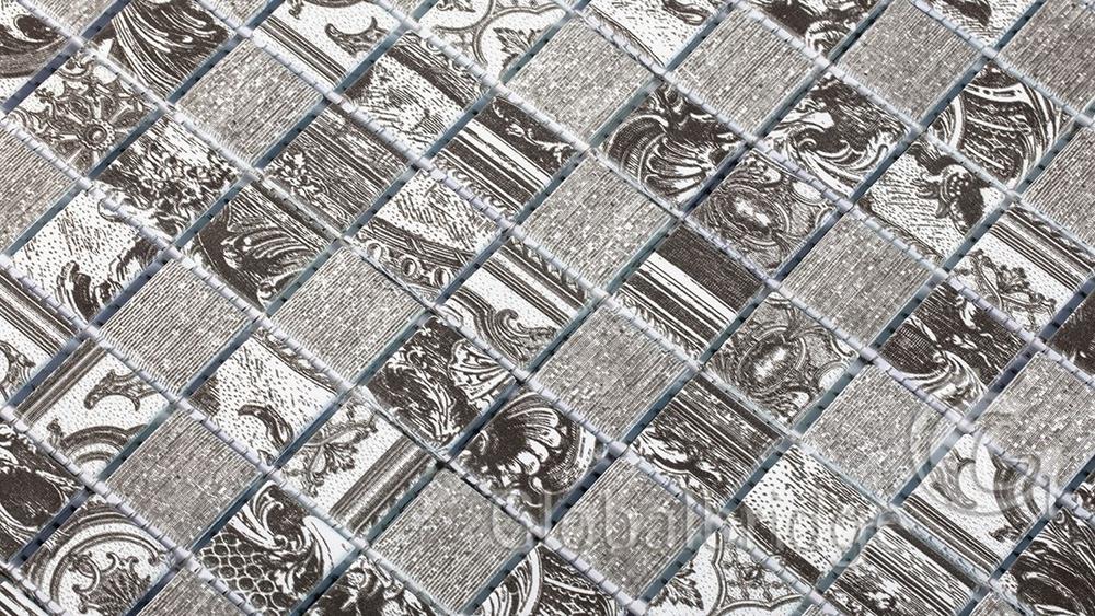 Patrón de tela de chorro de tinta precio de mosaico de vidrio azulejos de pared contra salpicaduras