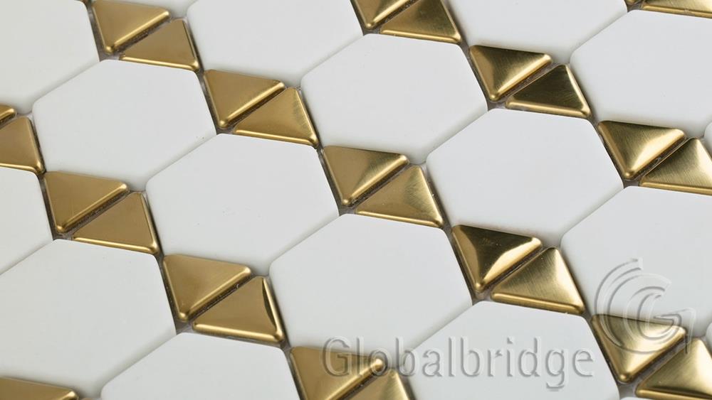 Recycled Glass Mosaic Tile Glass And Aluminium Mix Mosaic Tile