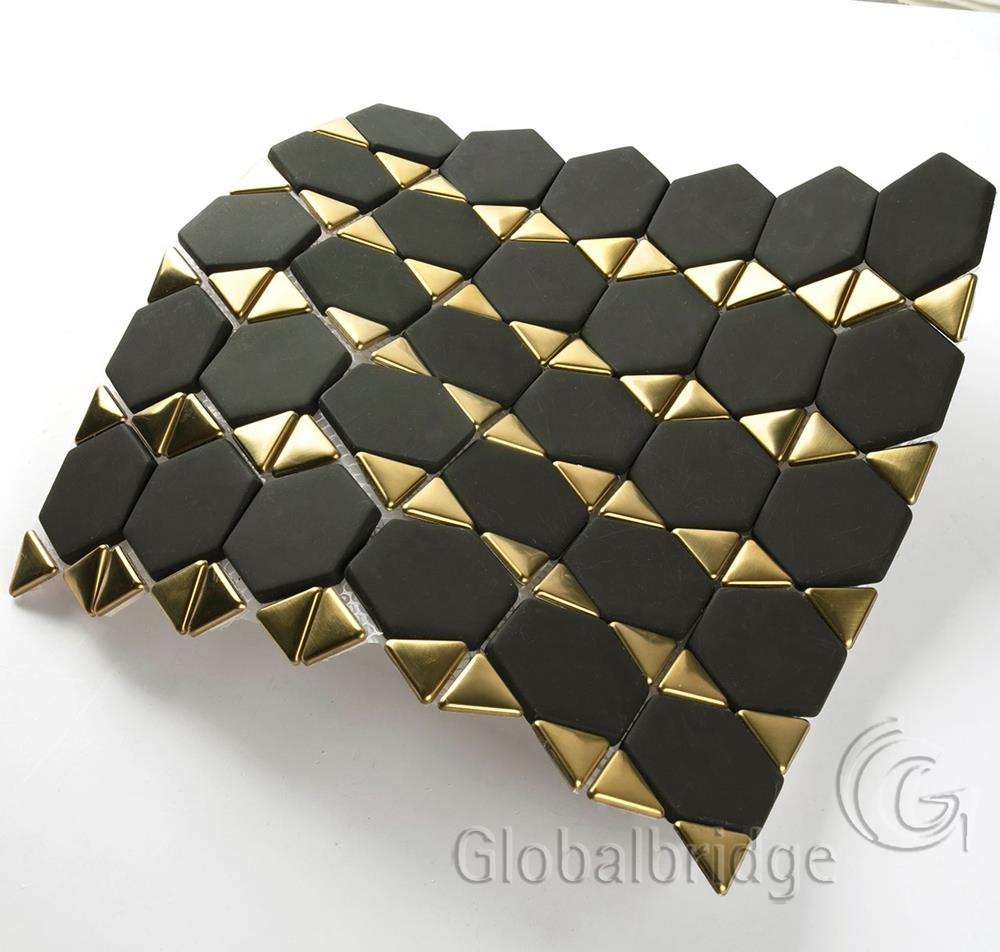 Recycled Glass Mosaic Tile Glass And Aluminium Mix Mosaic Tile