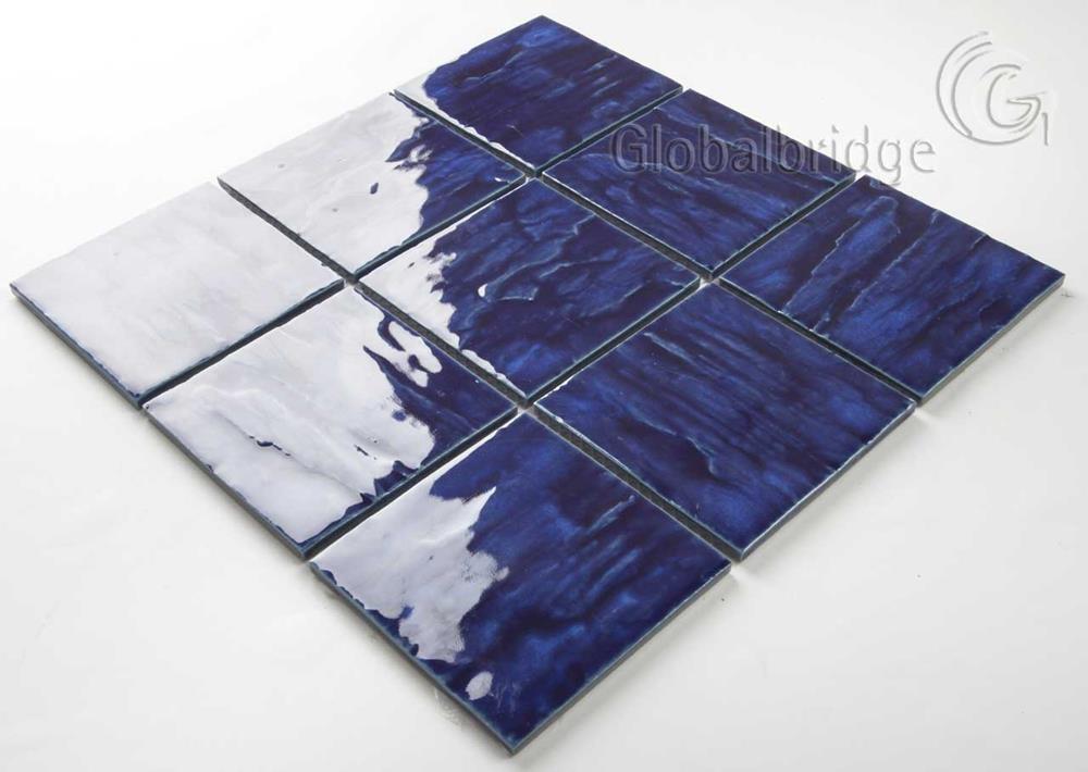 Azulejos de baño de mosaico de cerámica esmaltada ondulada de cristal