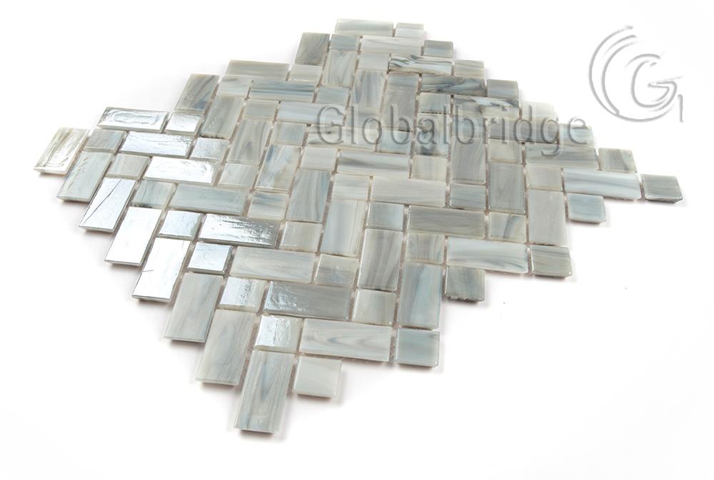 Azulejos de vidrio de mosaico de mezcla irregular de vidrio de ágata azulejos de baño de mosaico