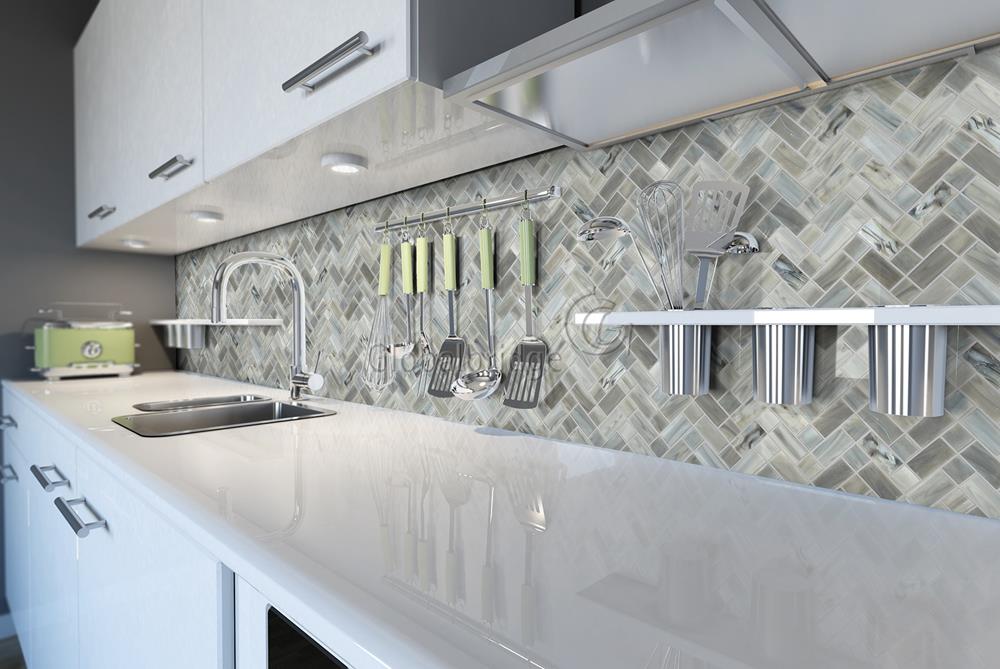 Azulejos de vidrio de mosaico de mezcla irregular de vidrio de ágata azulejos de baño de mosaico