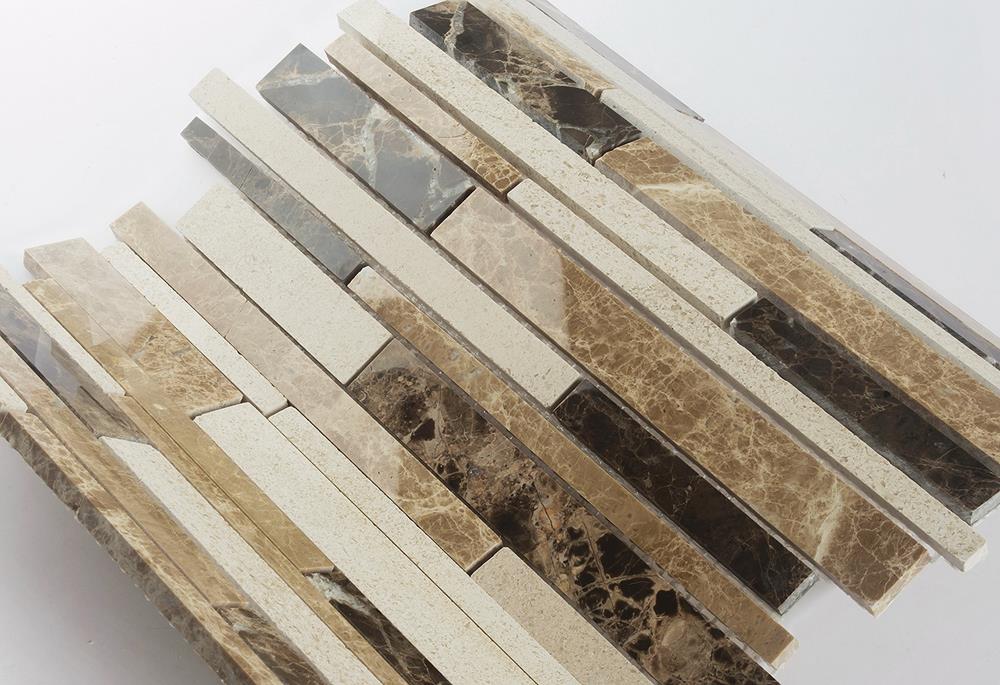 Irregular Strip Stone Mosaic Kitchen Tile