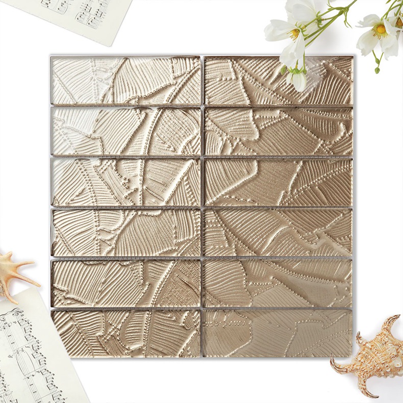  OEM & ODM Art Wall Design Color bathroom Glass Wall Mosaic Brick 