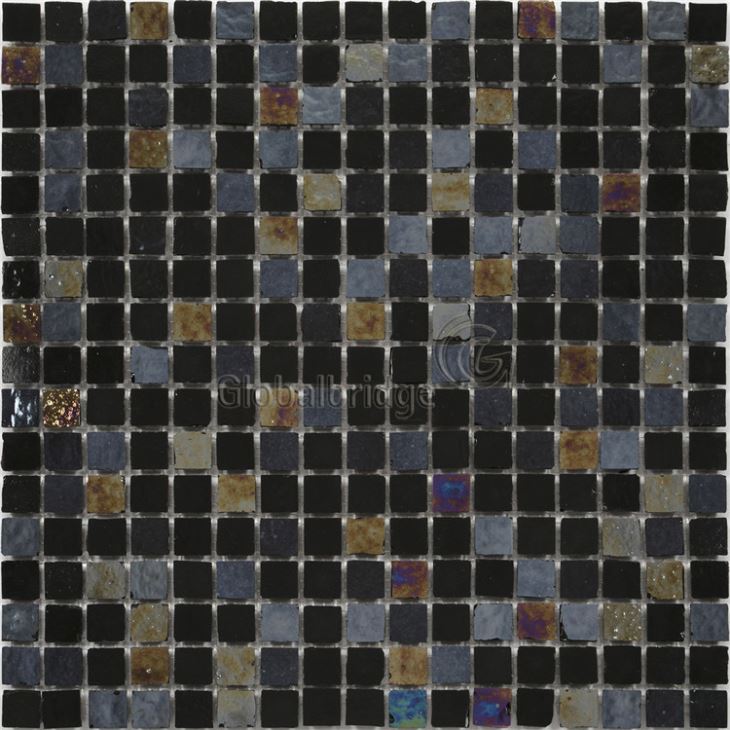Azulejos de pared de vidrio negro