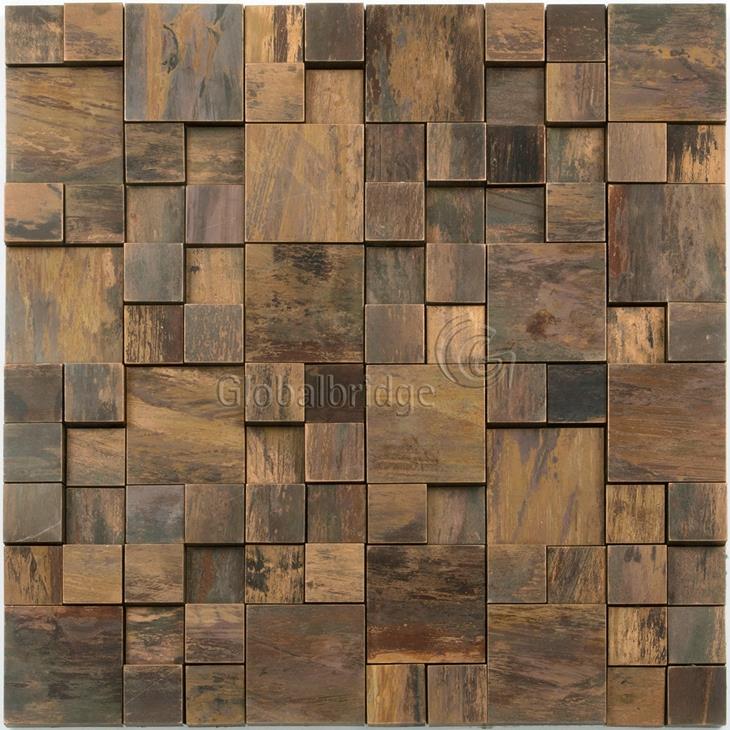 Azulejos de mosaico de bronce de cobre