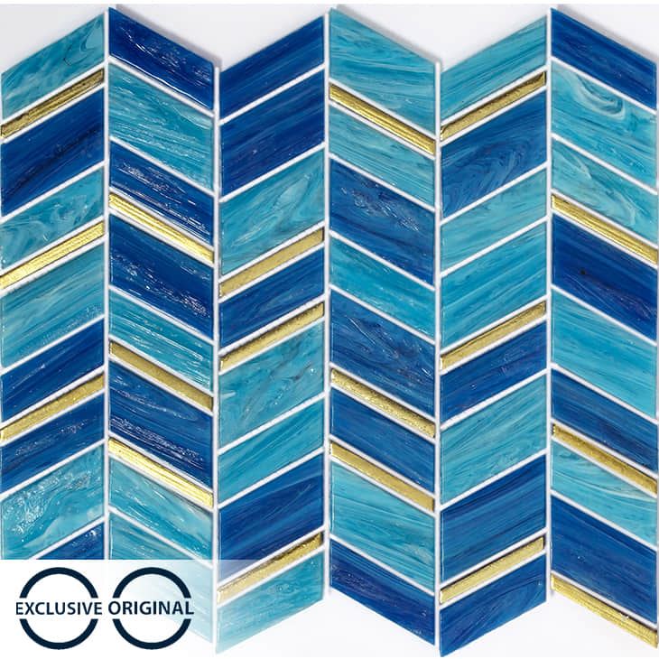 Stream Arrow Shape Mosaico de vidrio, azulejos de la pared del dormitorio
