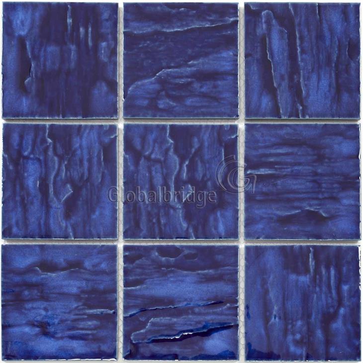 Azulejos de baño de mosaico de cerámica esmaltada ondulada de cristal