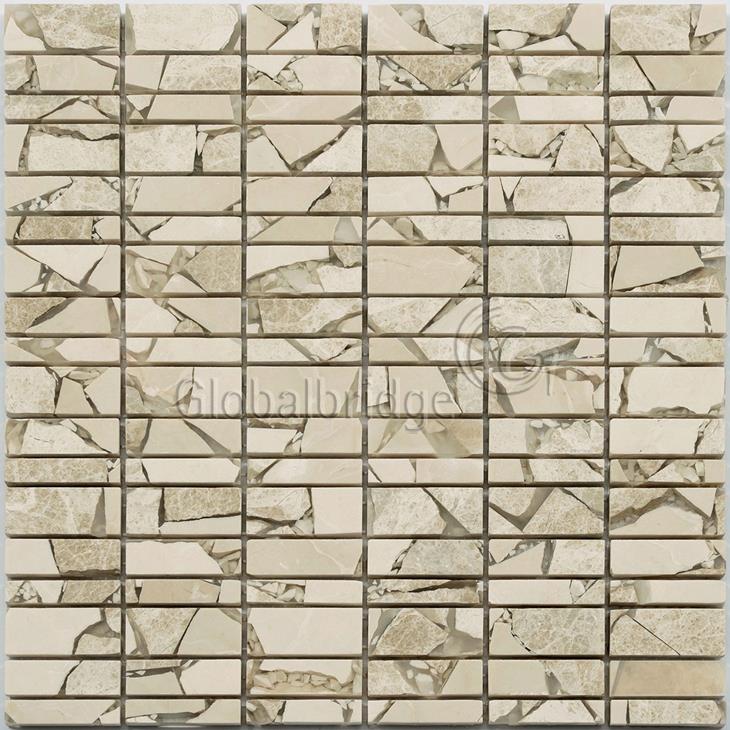 Mosaico de piedra de mosaico de resina de mezcla de mármol de diseño de moda