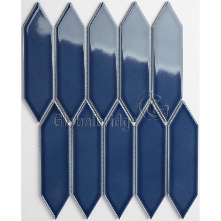 Azulejo de pared de mosaico de cerámica esmaltada con cristal hexagonal