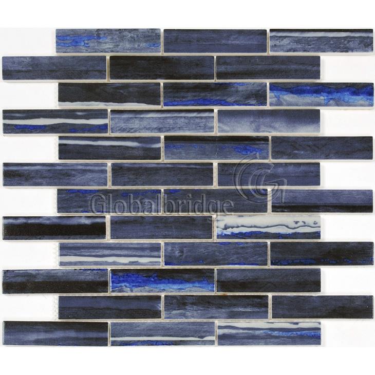 Hexágono reciclar polvo de vidrio mosaico