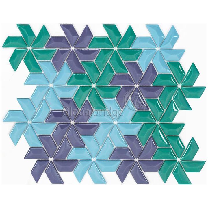 Azulejos de pared de baño de vidrio en polvo