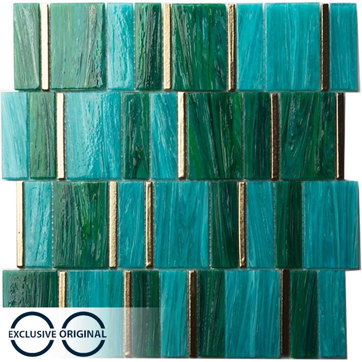 Rectángulo de mosaico de vidrio Backsplash Azulejos de pared