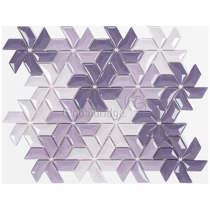 Mosaico de vidrio reciclado Backsplash de azulejo 3D
