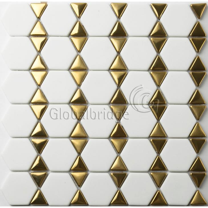 Azulejo de mosaico de vidrio reciclado Azulejo de mosaico de vidrio y mezcla de aluminio