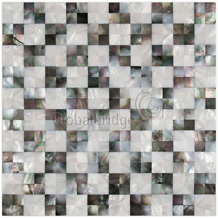 Azulejo de mosaico brillante de la pared de la perla del océano