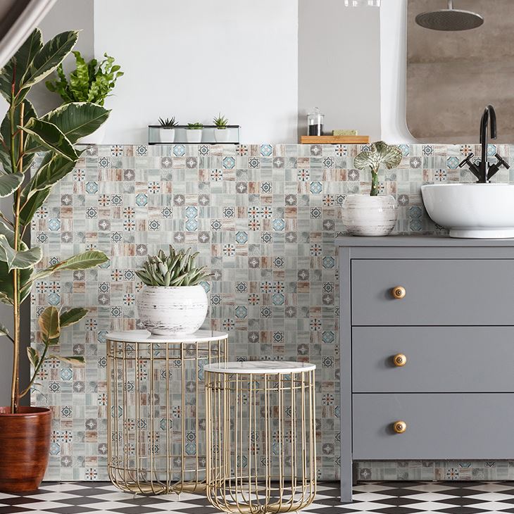 Azulejos de pared de mosaico de piedra