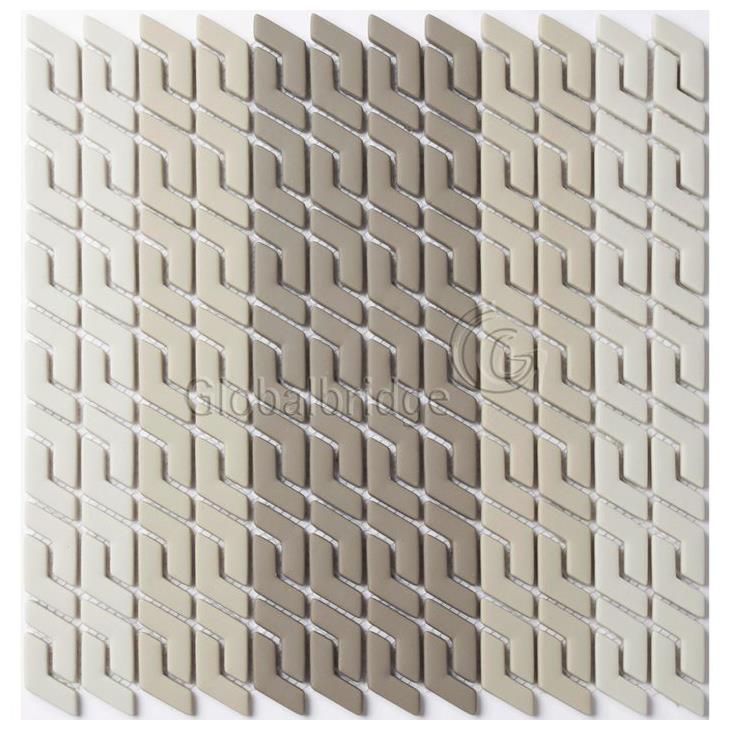 Hojas de mosaico de pared de baño de mosaico de vidrio en forma de V